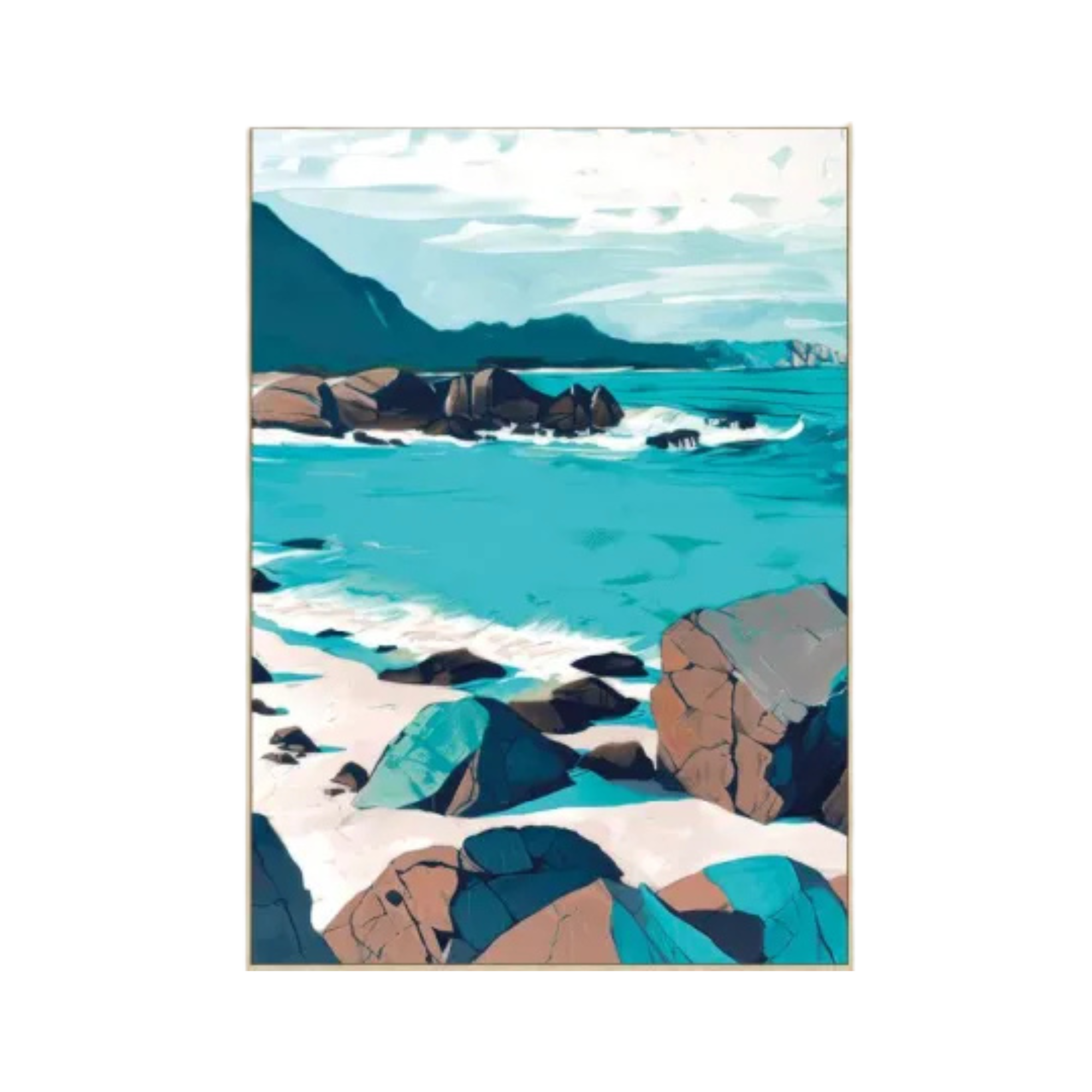 Wall Art - Canvas - Rocky Shore - 103x143cm