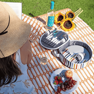 2 Person picnic bag round and striped