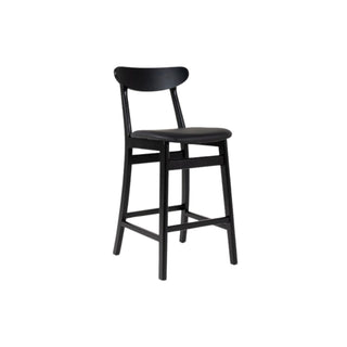 Anders Black Oak Counter Stool - Solid Black Stained Oak