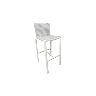 Sicily Outdoor Bar Chair With Sling Rope - White