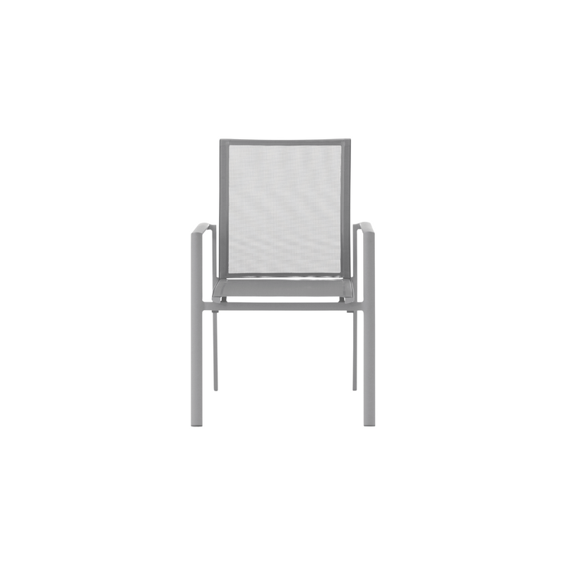 Como Outdoor Dining Chair - White Tiger PC Alu - Light Grey Quick Dry Single Layer Sling - Assembled