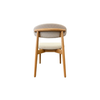 Ollo Oak Dining Chair Natural - Solid Oak Lacquered - Natural Fabric - Arrives Assembled