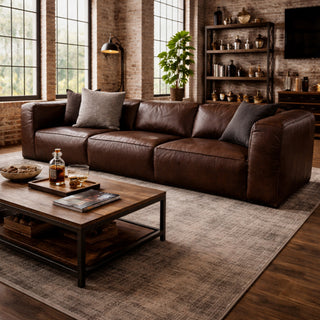 Soho 3 Seater Large Leather Sofa - Urban Sofa - Kings Road Dark Brown Leather