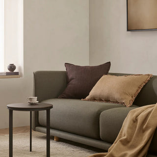 Cushion - Flaxmill With Feather Inner - Mahogany