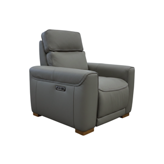 Monaco Power Recliner Chair - Urban Sofa - Miami Storm Grey Leather
