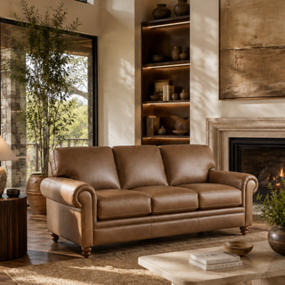 Galloway 3 Seater Sofa - Urban Sofa - RWB Brown Full Grain Leather