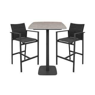 Moorea Ceramic Outdoor Bar Table - Charcoal