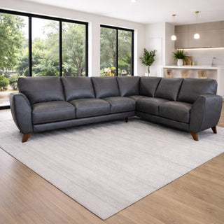 Marple 2pc Corner Suite - Urban Sofa - RWB Charcoal Leather