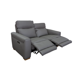 Monaco 2 Seater Power Recliner Sofa with Power Headrests - Urban Sofa - Miami Storm Grey Leather