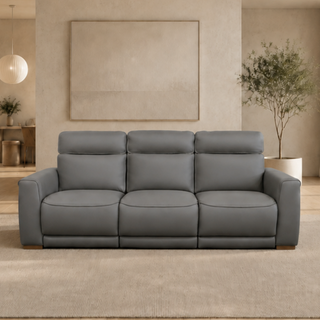 Monaco 3 Seater Power Recliner Sofa - New Model - Urban Sofa - Miami Storm Grey Leather