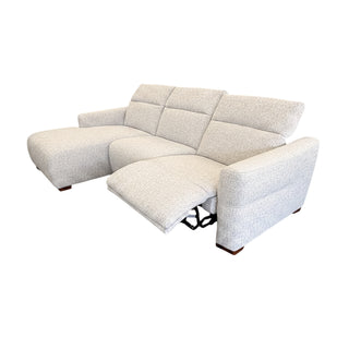 Pescara Sofa Chaise w. Power Recliner & Adjustable Headrests - Urban Sofa - Enid Soft Grey Fabric