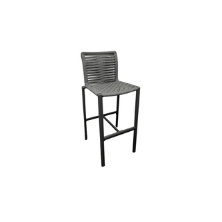 Sicily Outdoor Bar Chair With Sling Rope - Charcoal