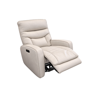 Utah Swivel Rocker Power Recliner Chair w. Power Headrest and Battery - Urban Sofa - Atollo Grey Leather