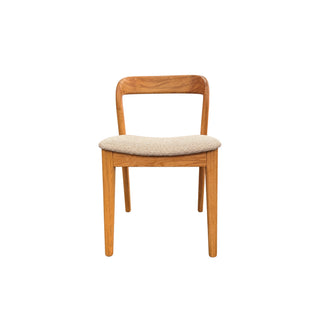 Solo Oak Dining Chair Cobble - Solid Oak Lacquered - Cobble Fabric