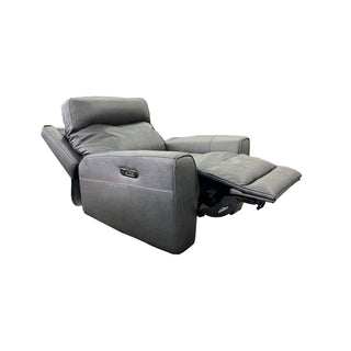 Denburn Power Recliner with Power Headrest & Power Lumbar - Urban Sofa - Rangers Gravel Leather