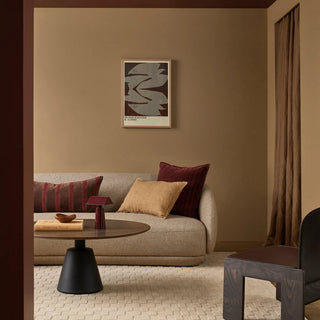 Cushion - Stria Cotton Velvet With Feather Inner - Merlot