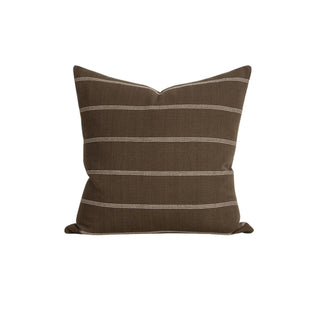 Cushion - Otis With Feather Inner - Chocolate/Sky