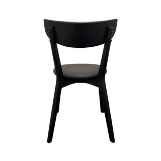 Pisa Dining Chair - Black Frame/Black PU Seat Pad