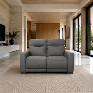 Monaco 2 Seater Power Recliner Sofa with Power Headrests - Urban Sofa - Miami Storm Grey Leather