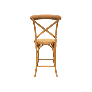 Hampton Cross Back Counter Stool - Natural with Wooden Back
