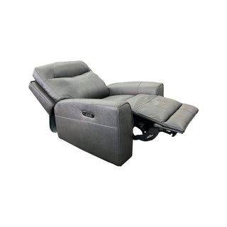 Denburn Power Recliner with Power Headrest & Power Lumbar - Urban Sofa - Rangers Gravel Leather