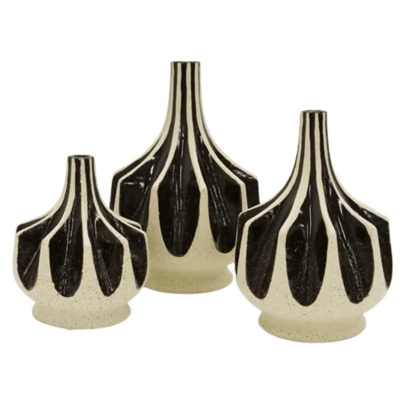 Adnan Ceramic Vase - Medium - Dark & Natural Tones