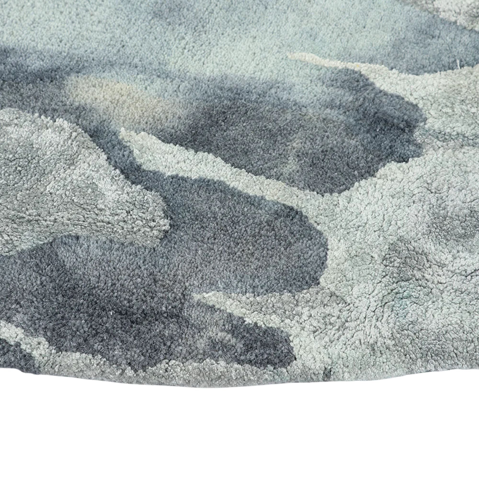 Rug - Cape Brett Round (Wool/Viscose) - Marine - 210cm dia.