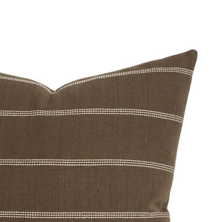 Cushion - Otis With Feather Inner - Chocolate/Sky