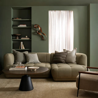 Cushion - Otis With Feather Inner - Chocolate/Sky