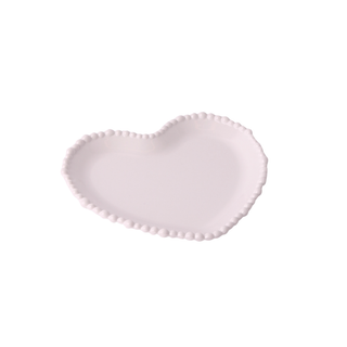 Melamine Pearl Heart Plate 20cm - Pink