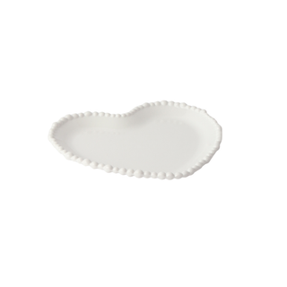 Melamine Pearl Heart Plate 20cm - White