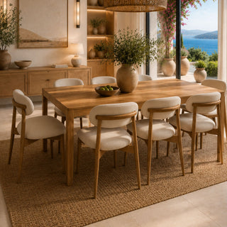 Aurora Oak Natural Dining Table 180x95cm - Solid American White Oak Timber