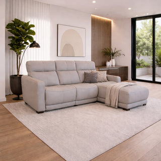 Savona 3pc Sofa Chaise Power Recliner and Power Headrest - Urban Sofa - Arizona Thunder Leather