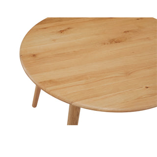 Luna Round Solid American White Oak Dining Table - 100cm Diameter