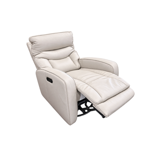 Utah Swivel Rocker Power Recliner Chair w. Power Headrest and Battery - Urban Sofa - Atollo Grey Leather
