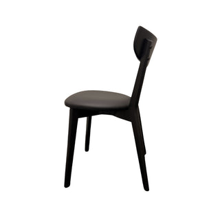Pisa Dining Chair - Black Frame/Black PU Seat Pad