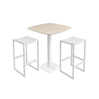 Moorea Ceramic Outdoor Bar Table - White