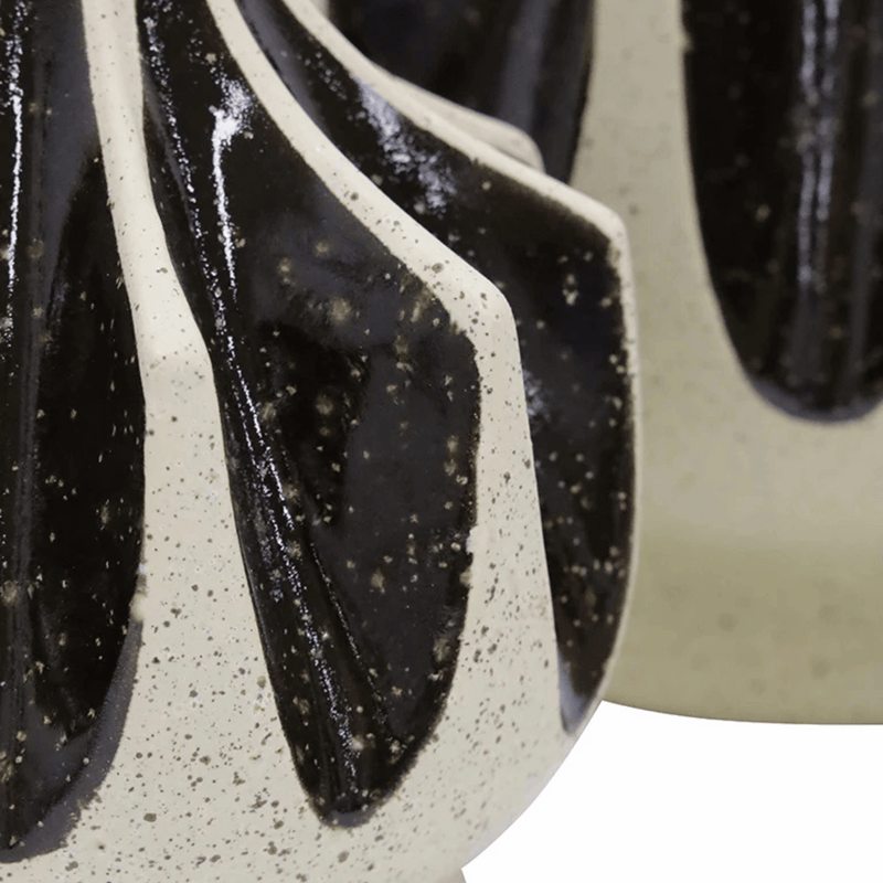 Adnan Ceramic Vase - Medium - Dark & Natural Tones