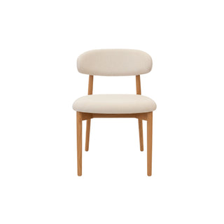 Ollo Oak Dining Chair Natural - Solid Oak Lacquered - Natural Fabric - Arrives Assembled