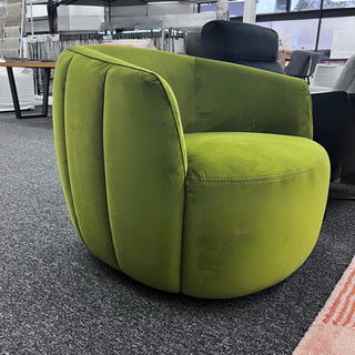 Petal Occasional Chair in Apple Green Velvet Fabric