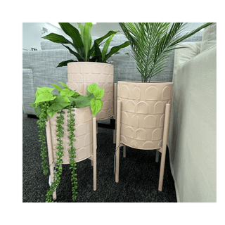 Arc Metal Planter - Large - Dusky Pink