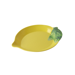 Melamine Lemon Platter 36cm - Yellow/Green