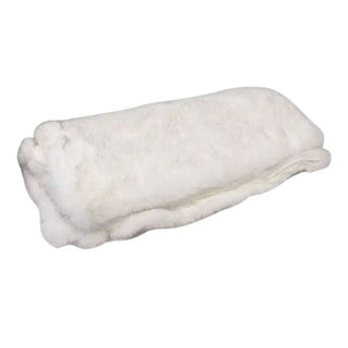 Faux Fur Throw - White Fleck