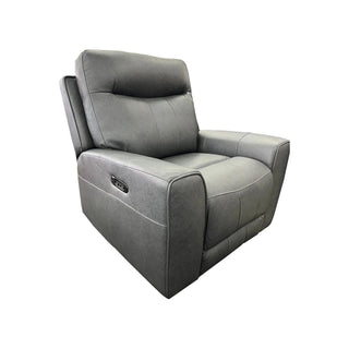 Denburn Power Recliner with Power Headrest & Power Lumbar - Urban Sofa - Rangers Gravel Leather