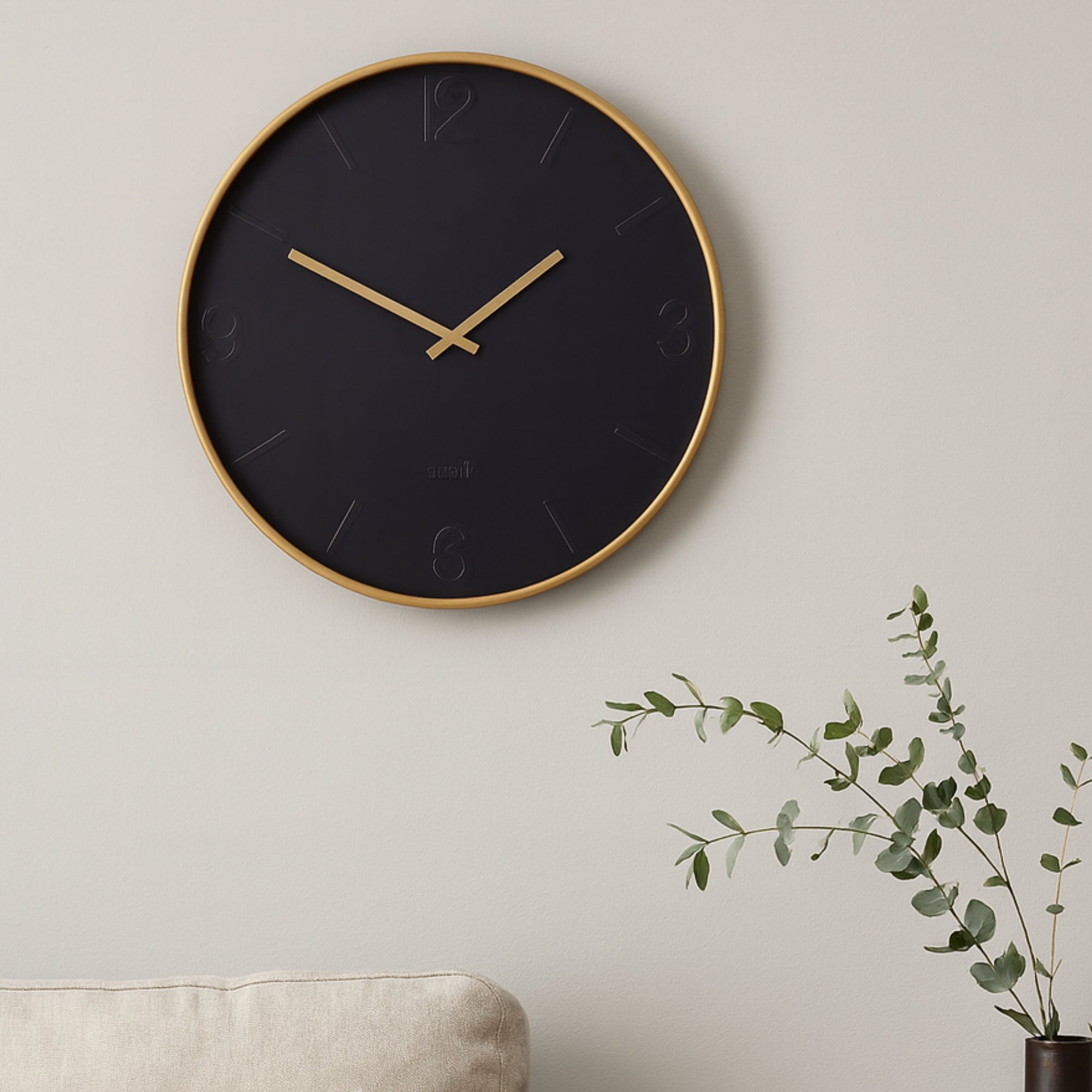 Modern Wall Clock 60cm - Black