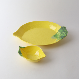 Melamine Lemon Dish 15cm - Yellow/Green