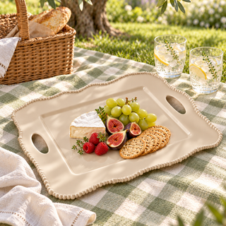Melamine Pearl Handle Tray 50cm - Sand