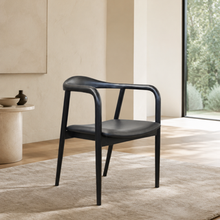 Nordic Solid Oak Dining Chair - Black Stained
