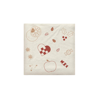 Christmas Napkins - Red/Brown
