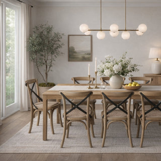 Aurora Oak Natural Dining Table 220x95cm - Solid American White Oak Timber